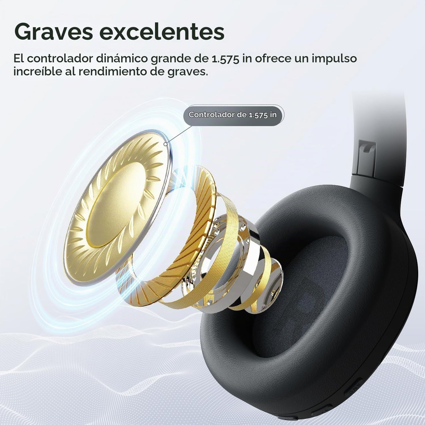 Tribit QuietPlus 81 Auriculares inalámbricos sobre la oreja, tiempo...