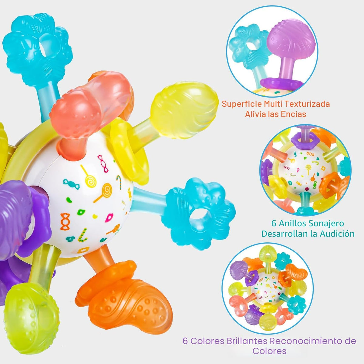 TOHIBEE - Juguete sensorial Montessori de dentición para bebés, de...