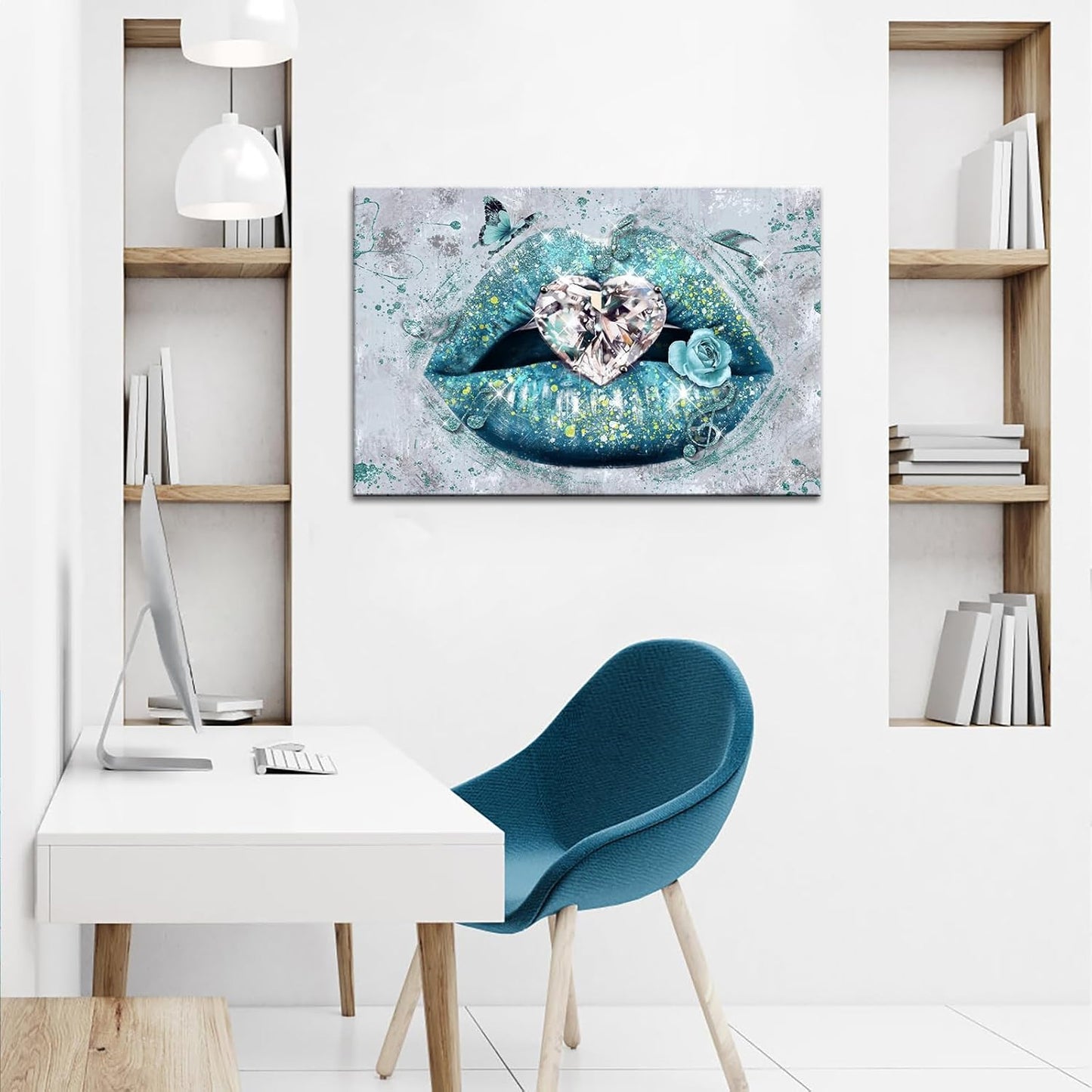OuElegent Lienzo decorativo para pared con diseño de labios para mu...