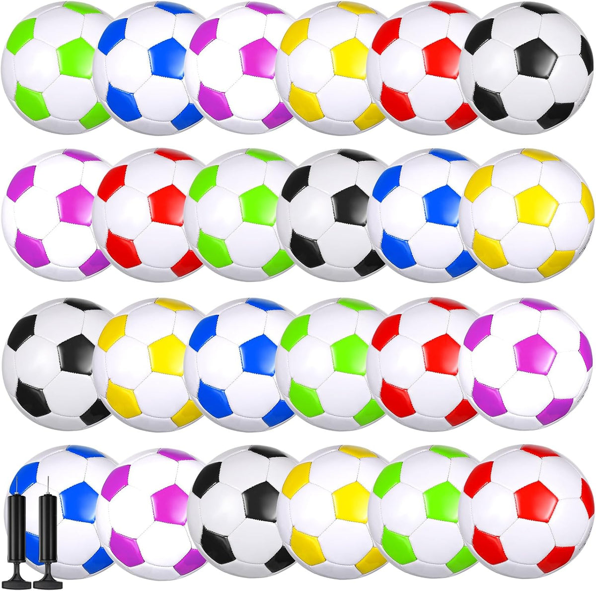Soulchen 48 pelotas de fútbol a granel con bomba desinflada, tamaño...