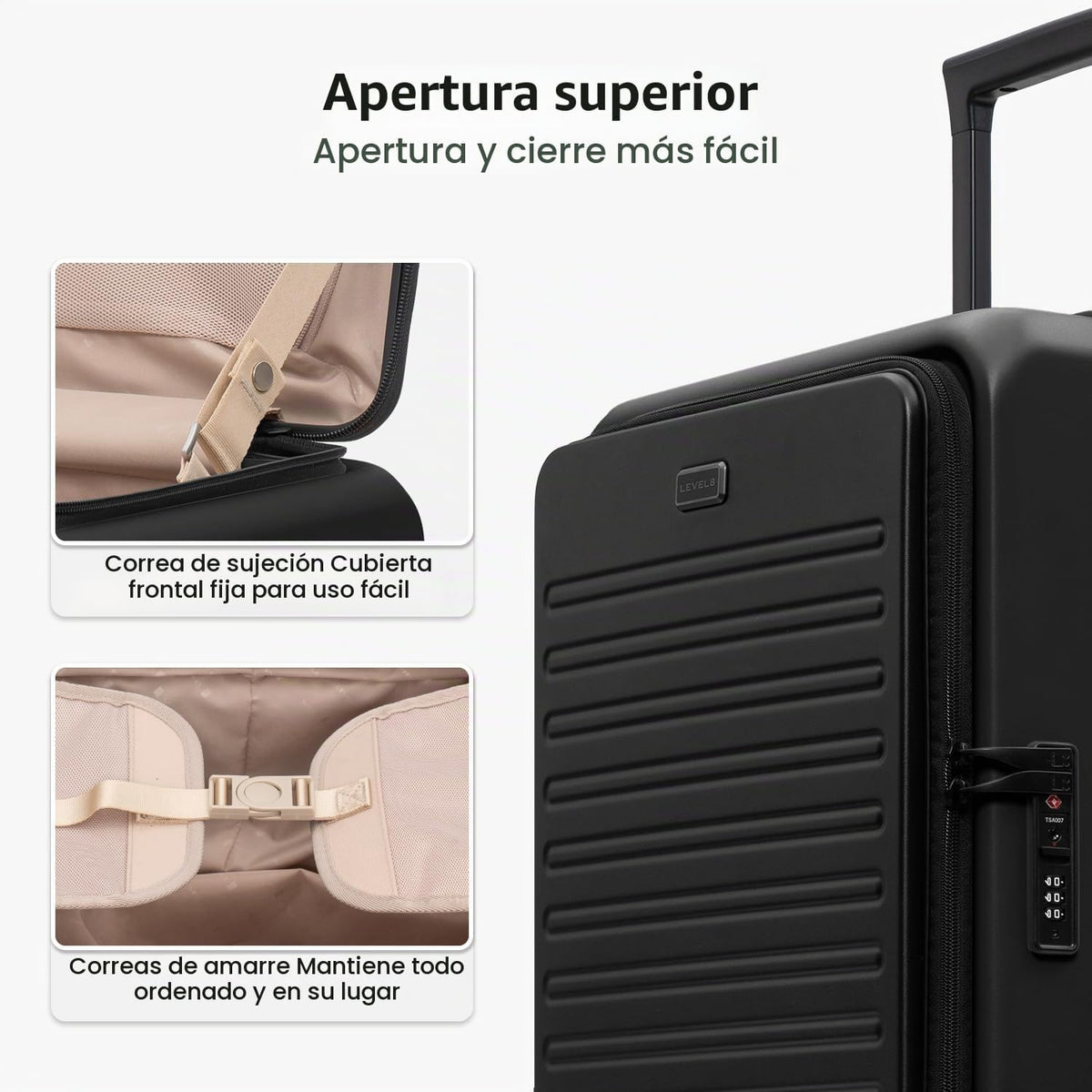 LEVEL8 Equipaje de mano Adventure Classic, Negro, 20 pulg. | Un com...