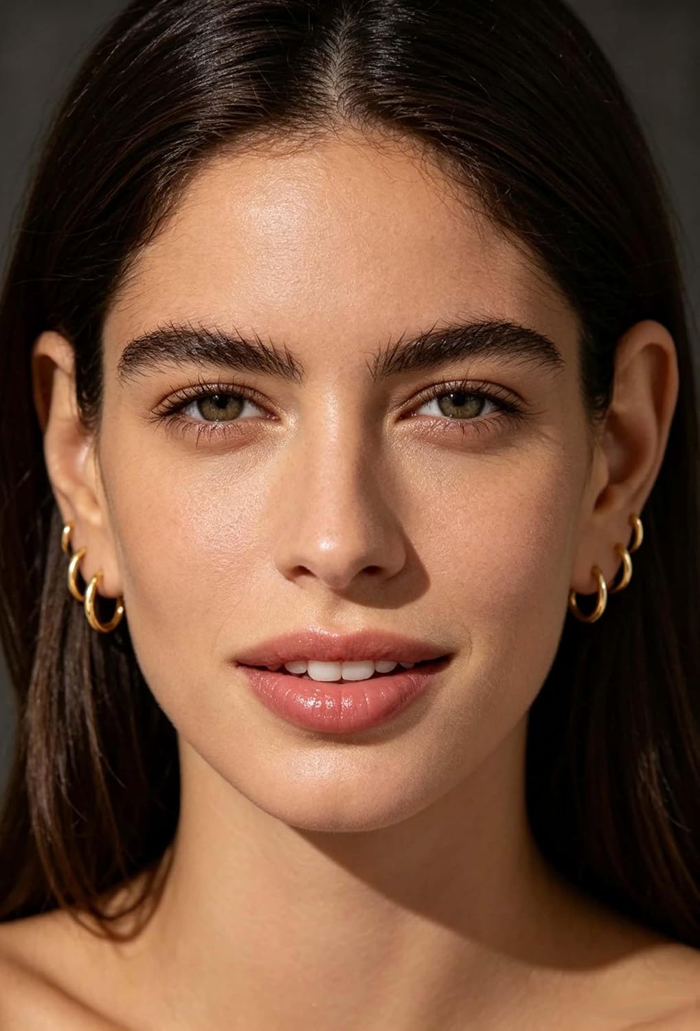 Juego de 3 pares de aretes de aro de oro para mujer, joyería de mod...