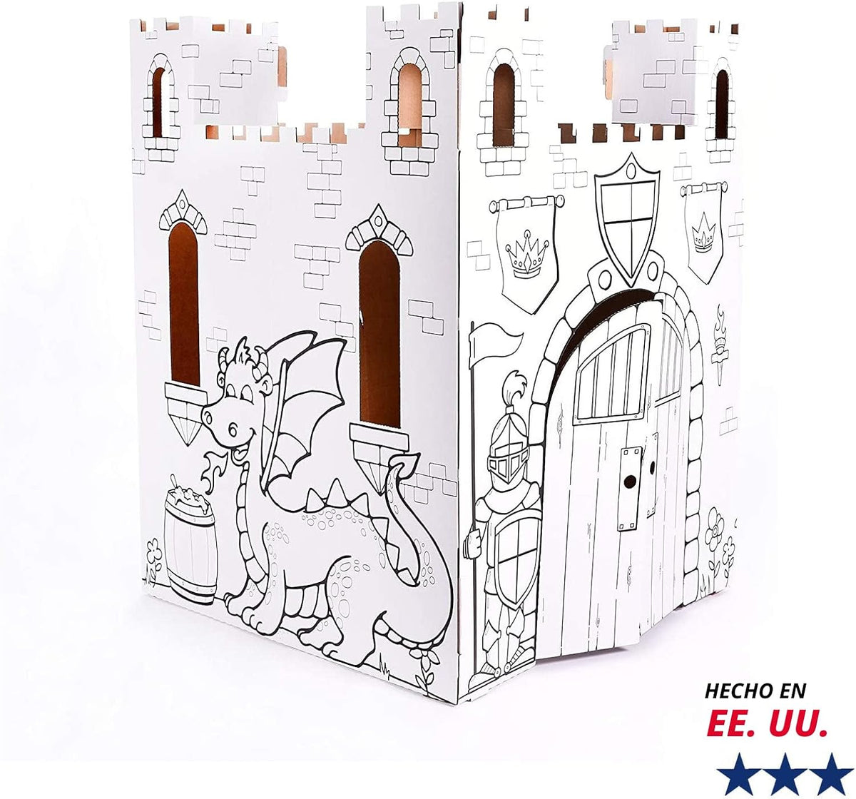 Easy Playhouse Castillo de cuento de hadas de cartón - Fortaleza pa...
