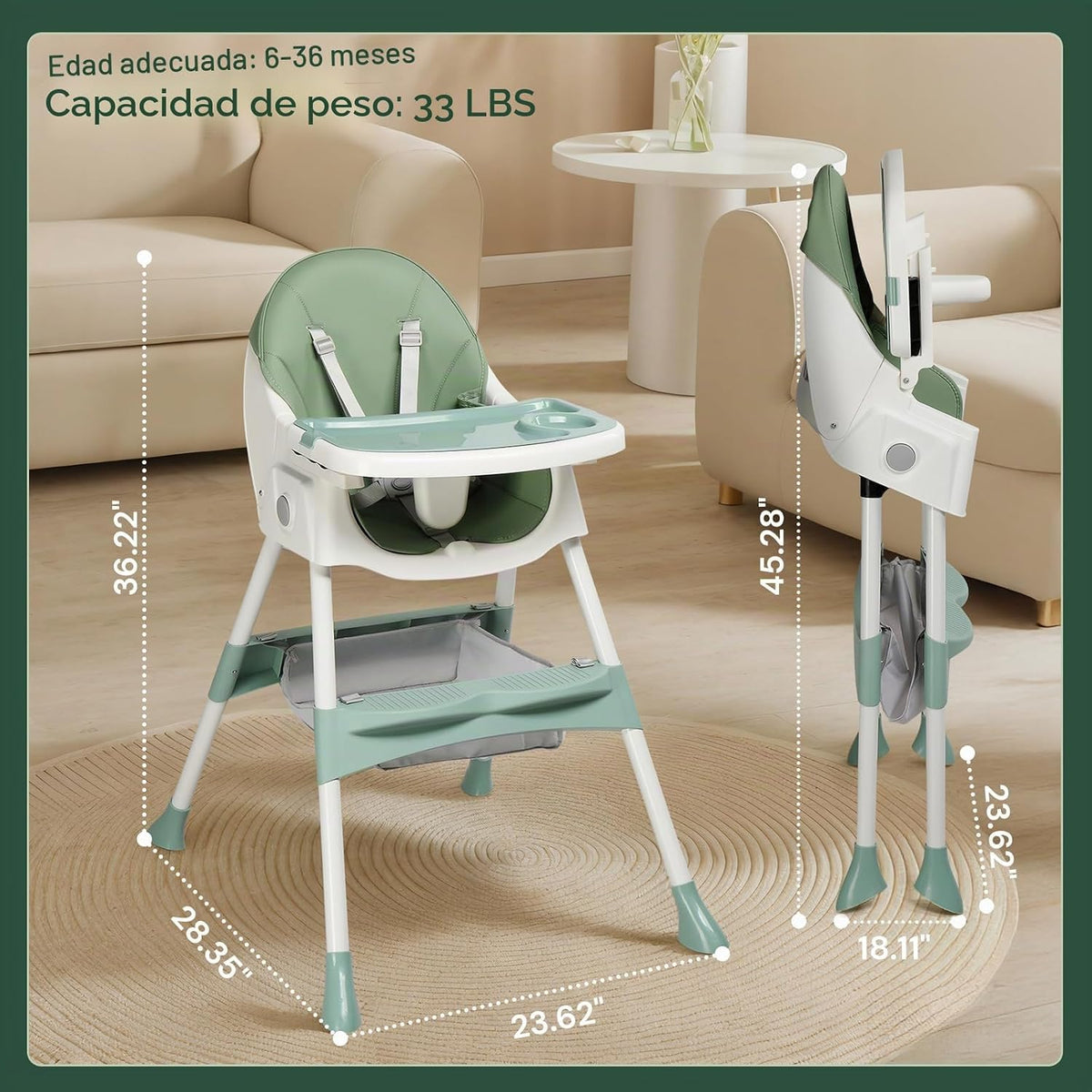 Ktaxon Silla Alta para Bebé, Silla de Alimentación Portátil 6 en 1...
