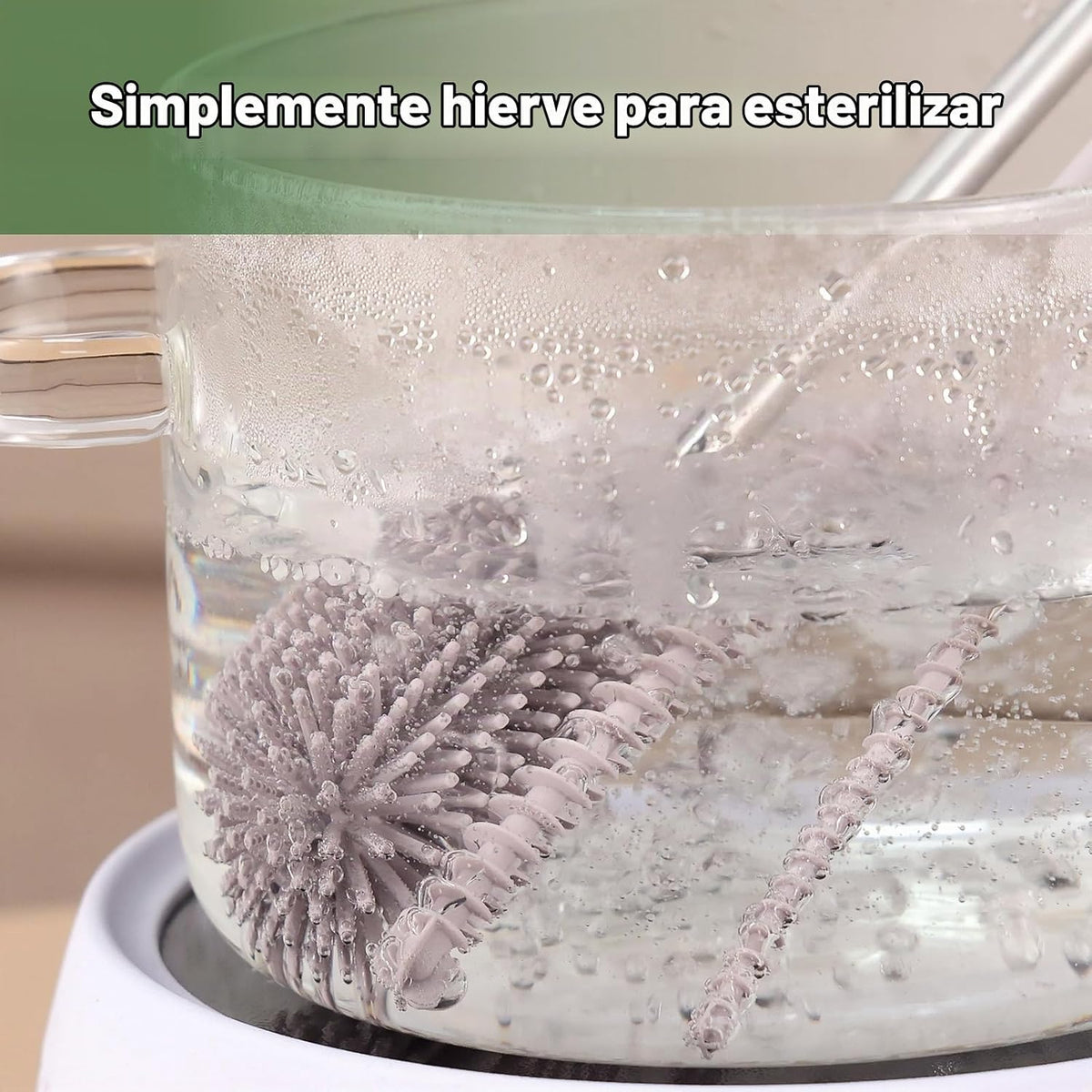 haakaa Kit de cepillos de limpieza de silicona - SUVA Gris - Cepill...