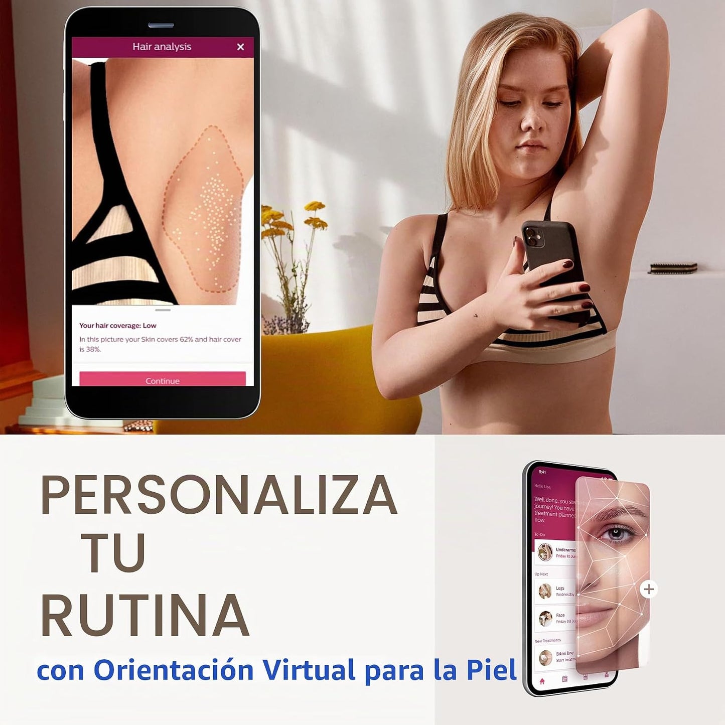 Philips Lumea IPL - Depilación láser tipo salón, dispositivo de red...