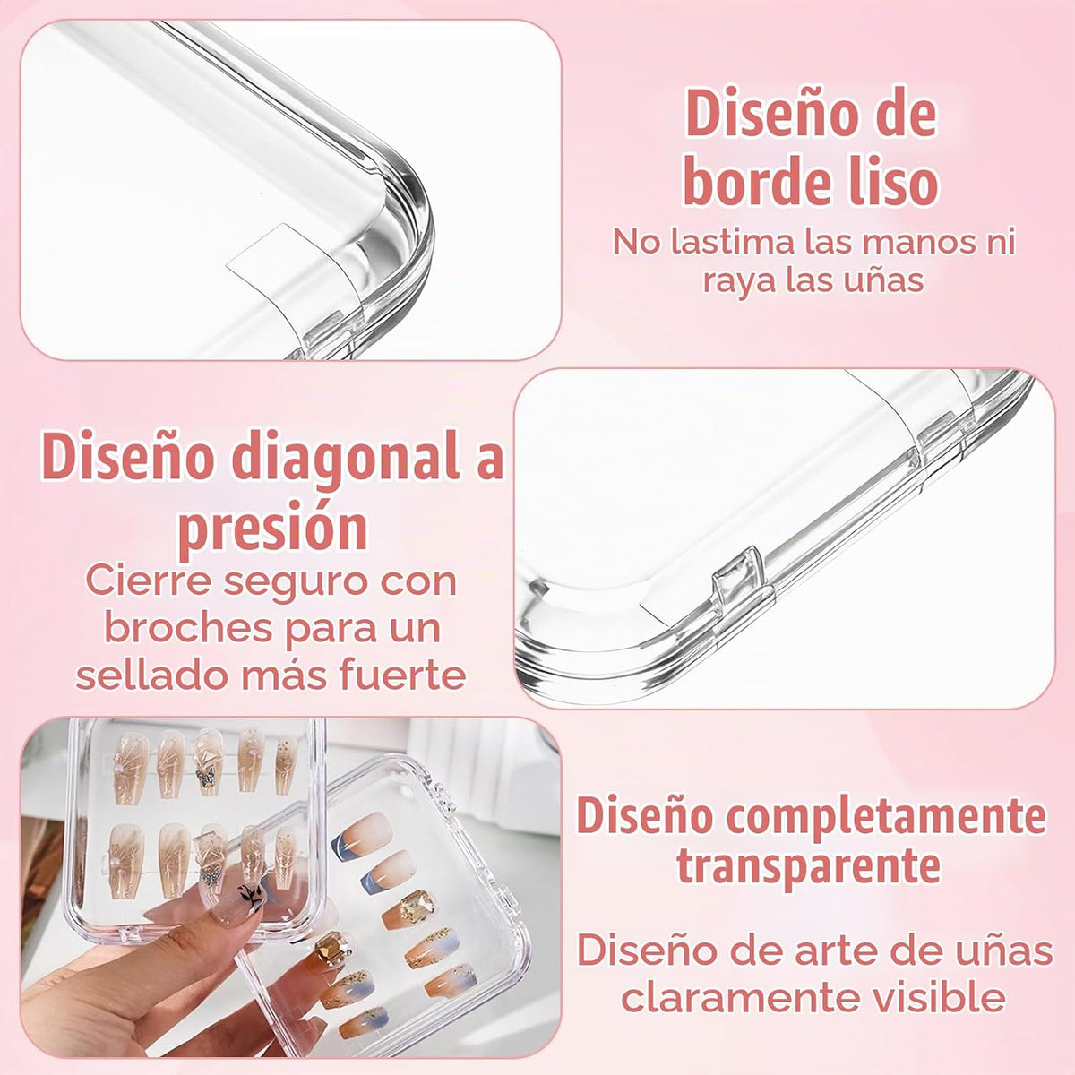 Faelhacon 80 juegos de cajas de almacenamiento de uñas a presión co...