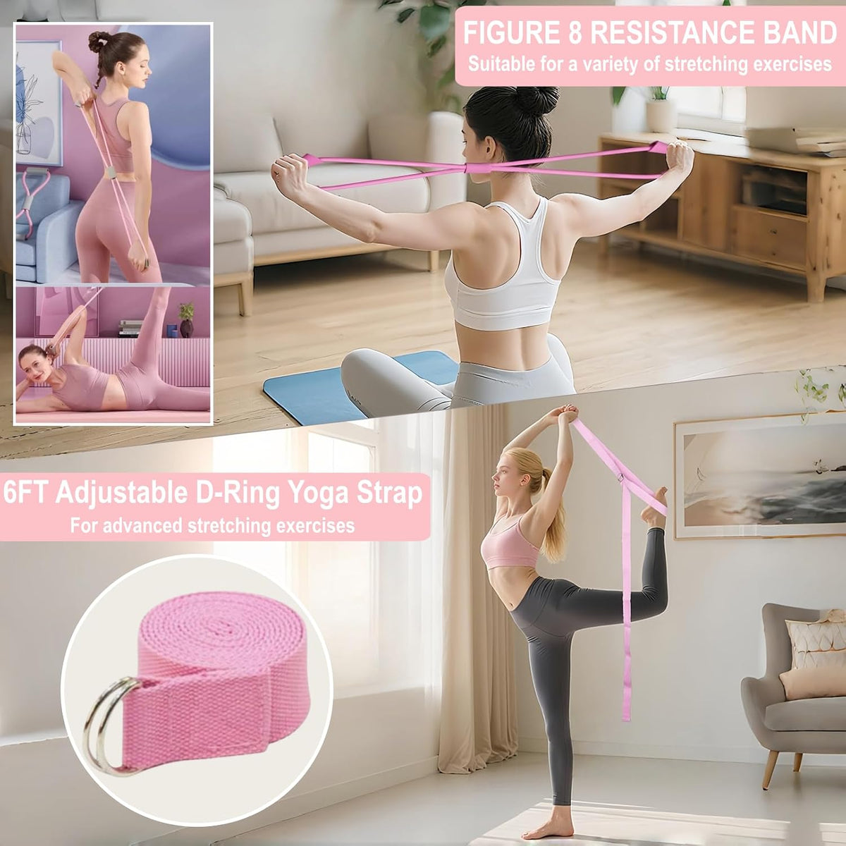 Nuplot Kit esencial de yoga y pilates para mujer, kit de pilates Be...
