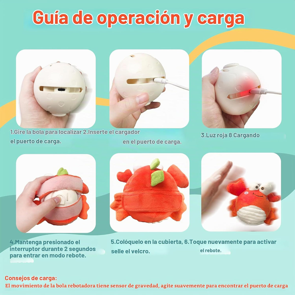 GUKCO Juguetes Interactivos para Perros en Forma de Cangrejo \u2013...