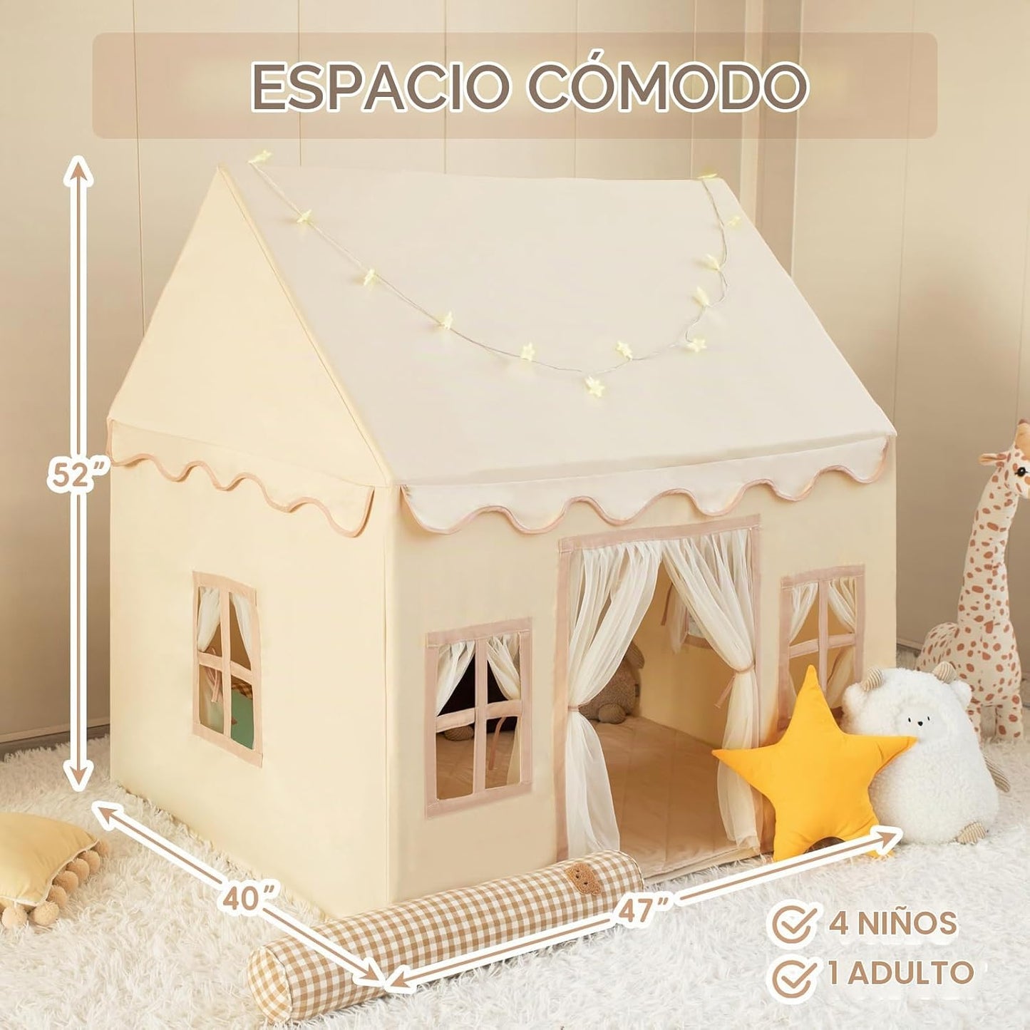 RongFa Playhouse - Tienda de campaña para niños, portátil con alfom...
