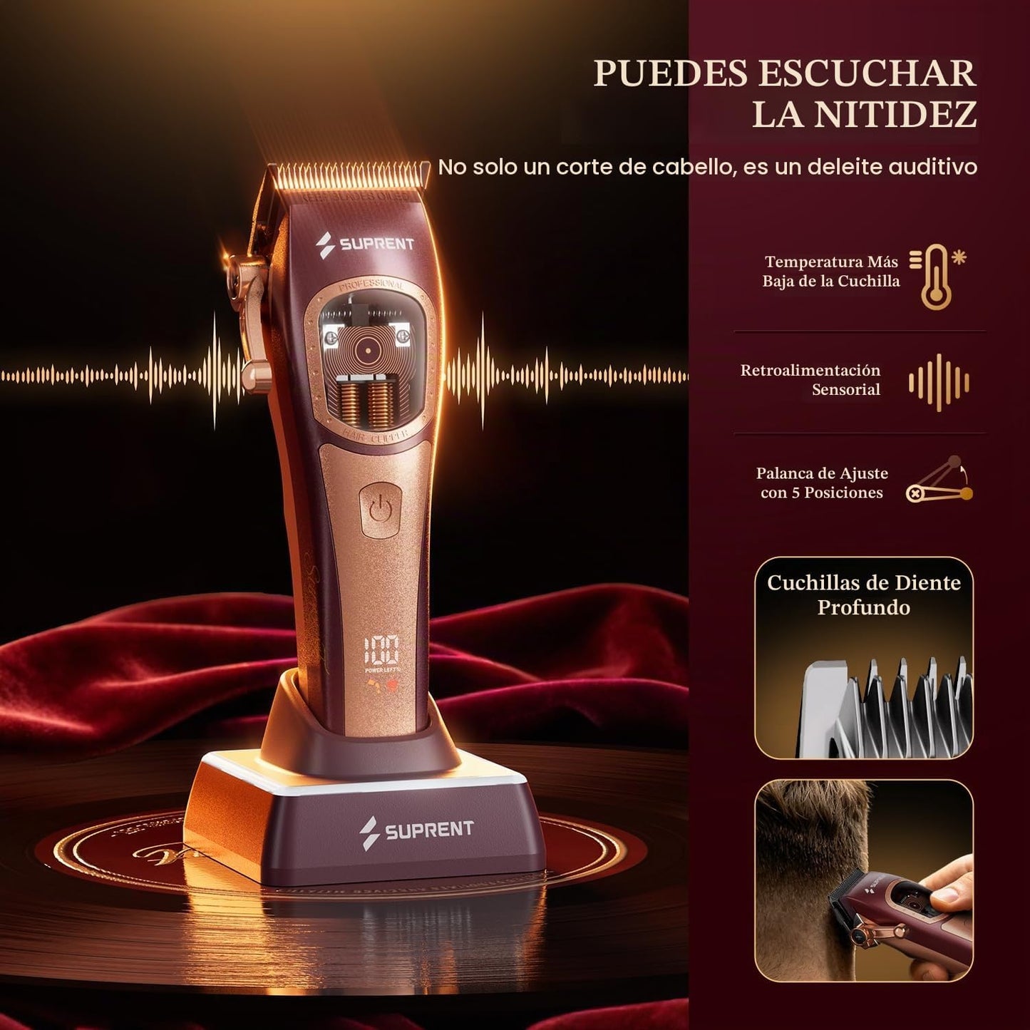 SUPRENT Cortapelos profesionales para peluquero: kit de corte de ca...
