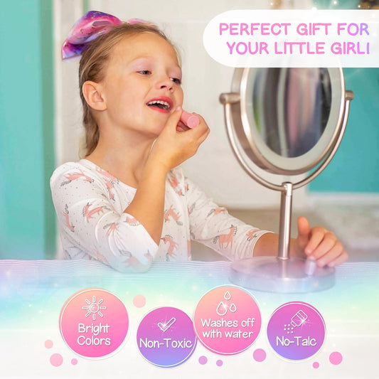 Kit de maquillaje real para niñas: sin talco, juego de maquillaje l...