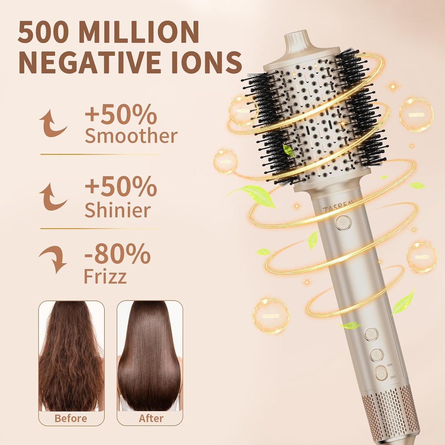 TASREAL 5 en 1 Air Styler, cepillo secador de pelo caliente con riz...