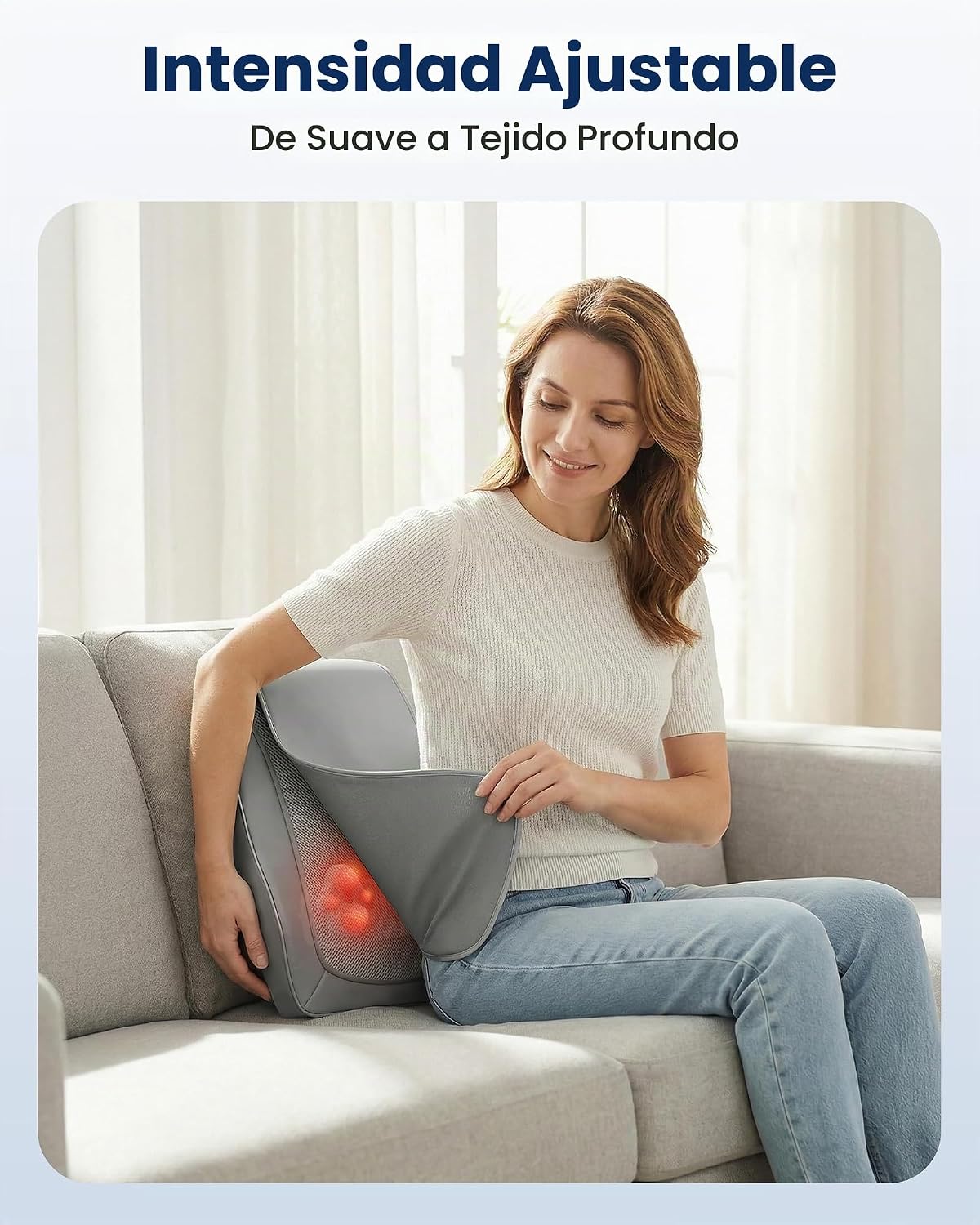 COMFIER Masajeador de espalda Shiatsu con calor y vibración, masaje...