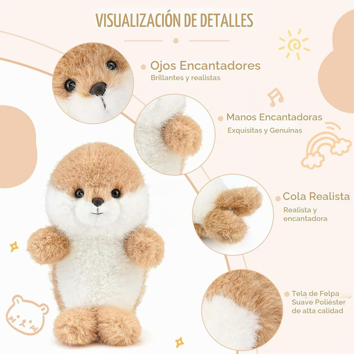 ABEARCAR Lindo Animal de Peluche de Foca de 8" Animales de Pelu...