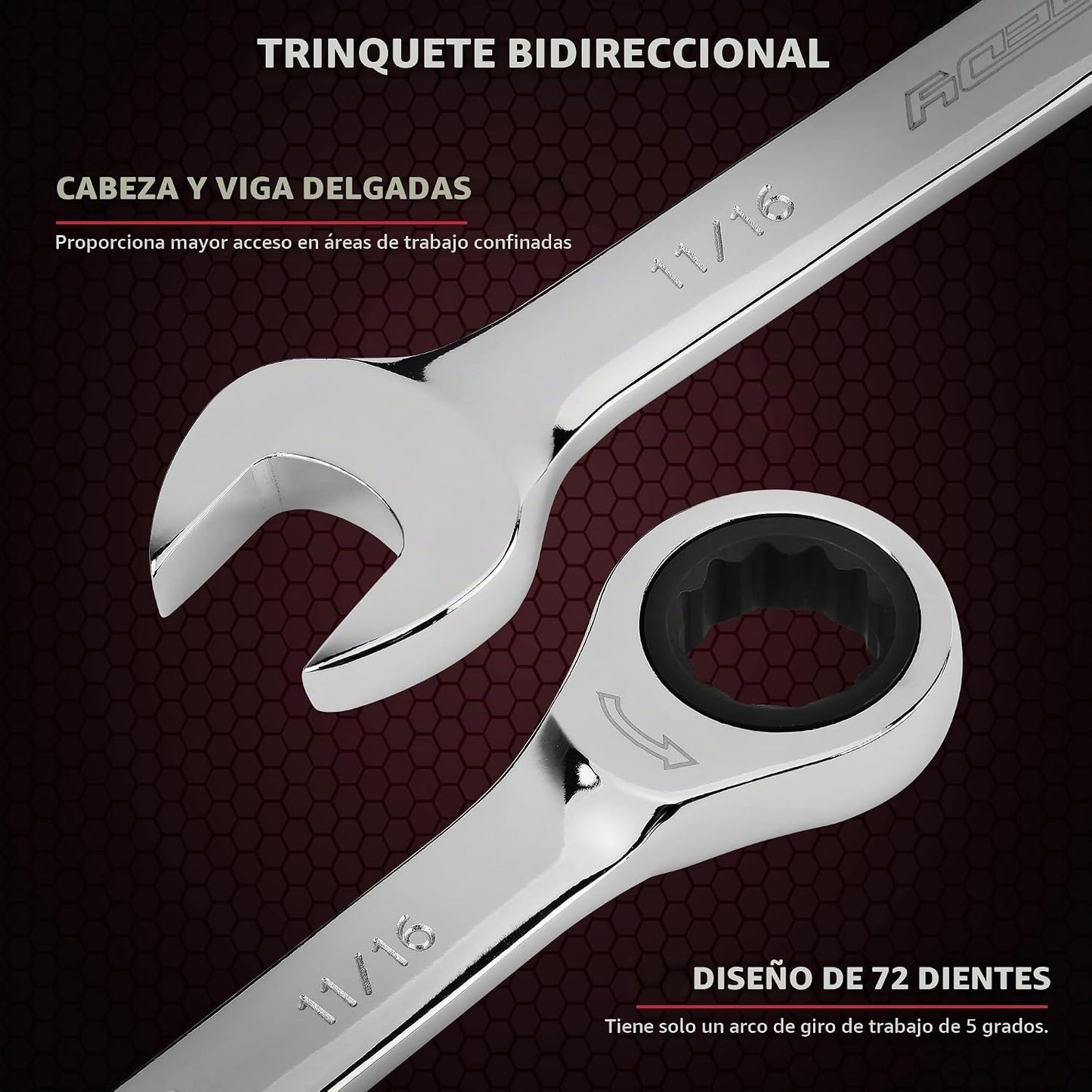 Juego de llaves de trinquete premium de 24 piezas, llaves combinada...