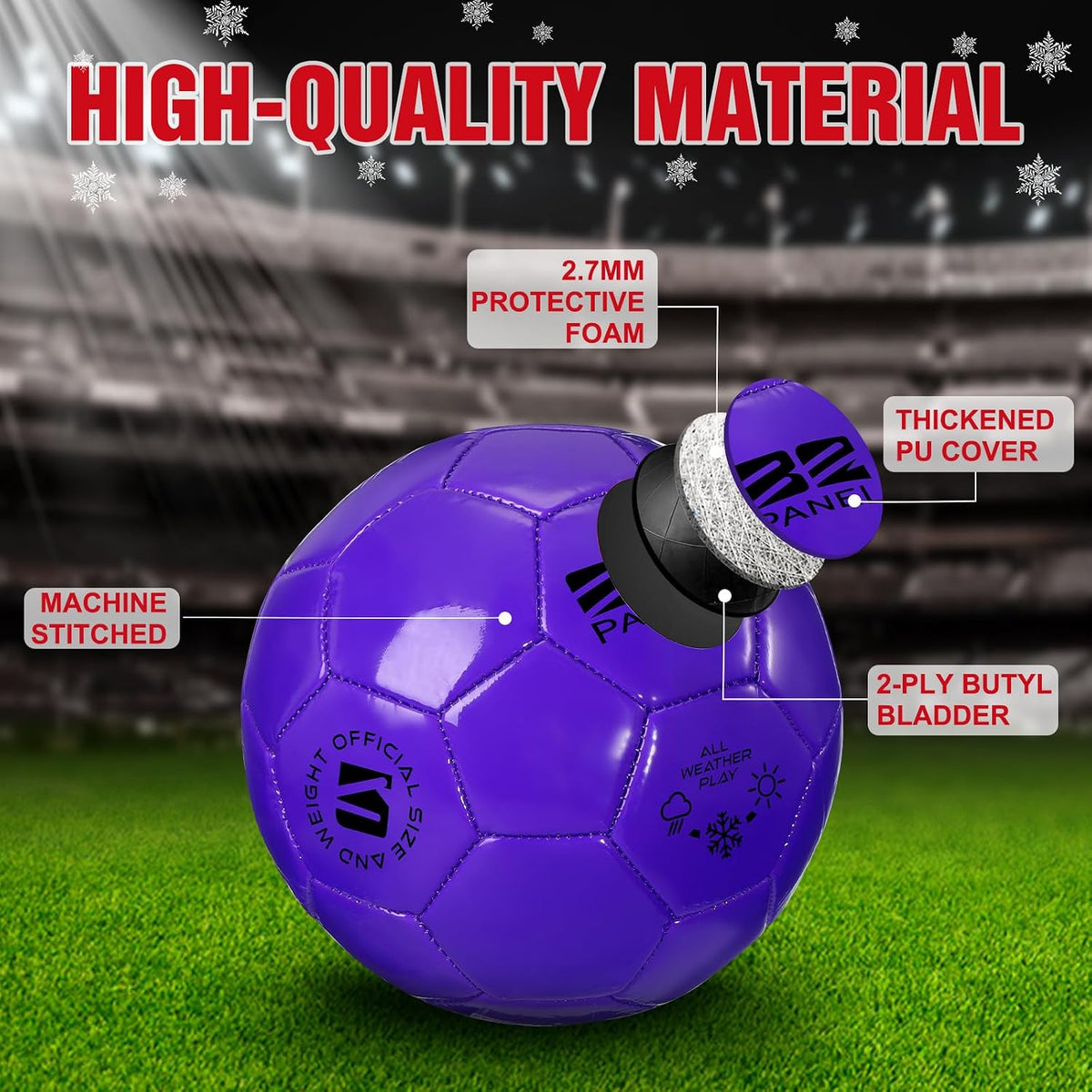 Shappy 2 pelotas de fútbol a granel con bolsa de malla de bomba | T...