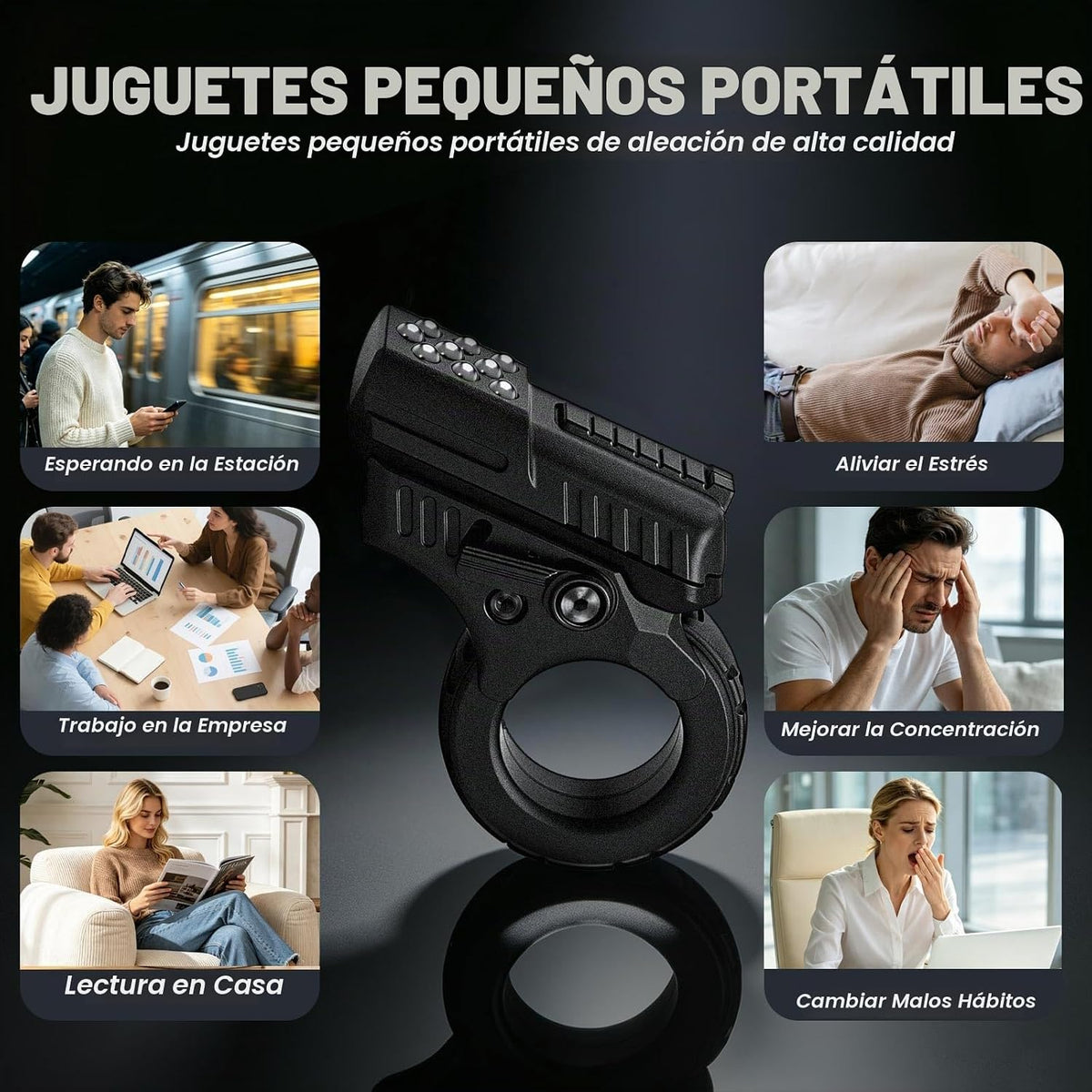 Juguetes Fidget Pistola de Metal Juguetes Fidget Adultos Acero Inox...