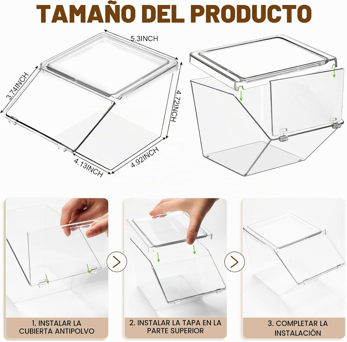 Yerliker 25 cubos de almacenamiento de plástico transparente con ta...