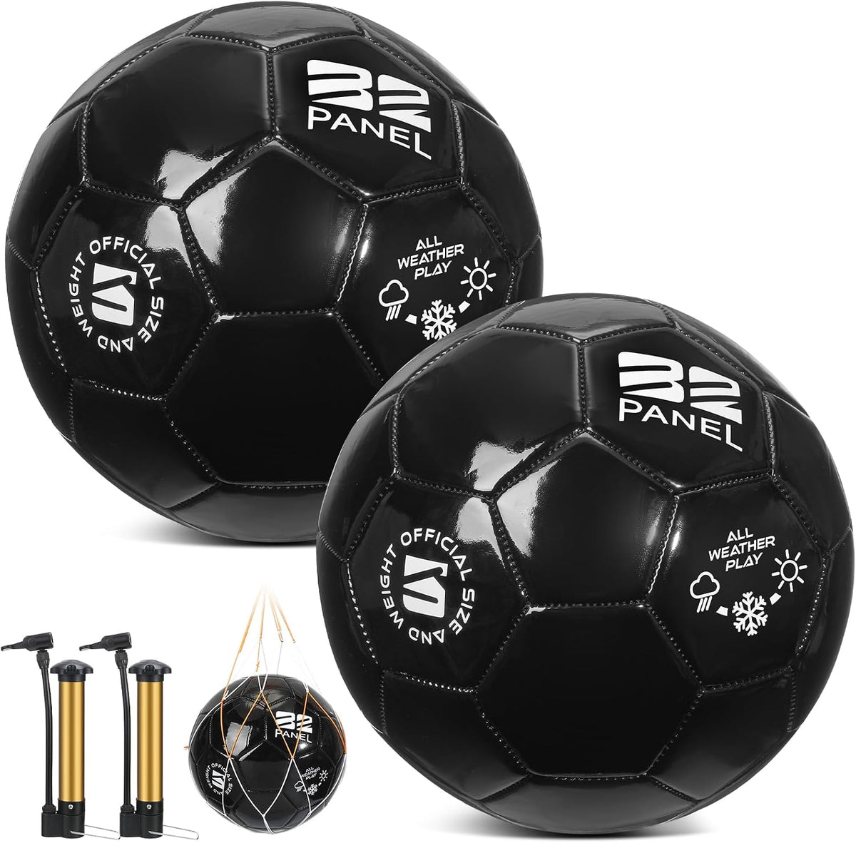 Shappy 2 pelotas de fútbol a granel con bolsa de malla de bomba | T...