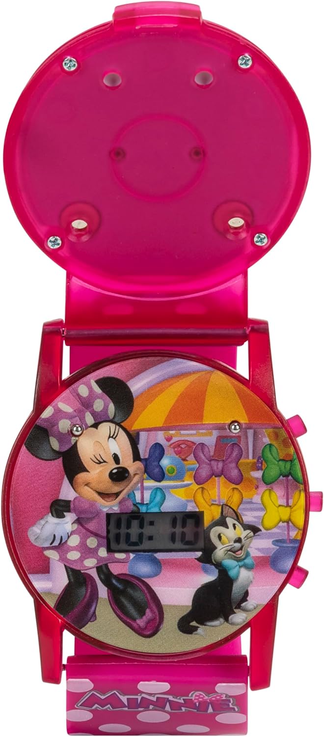 Disney Minnie Mouse - Reloj musical para niños con luces LED de col...
