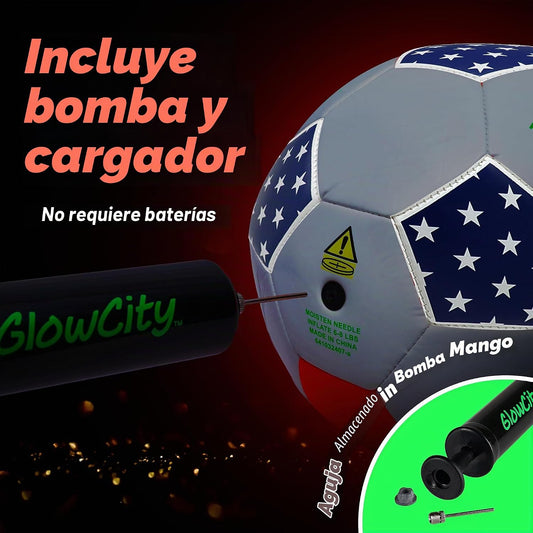 GlowCity Balón de fútbol que brilla en la oscuridad - Tamaños 3, 4,...