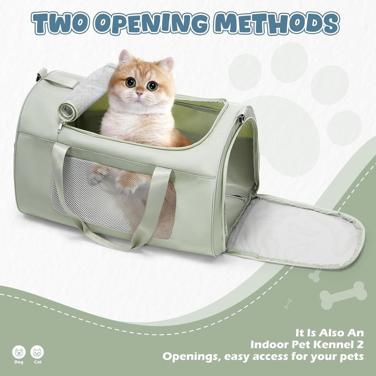 WEPLAN Estuche de transporte extragrande para gatos y perros, bolsa...