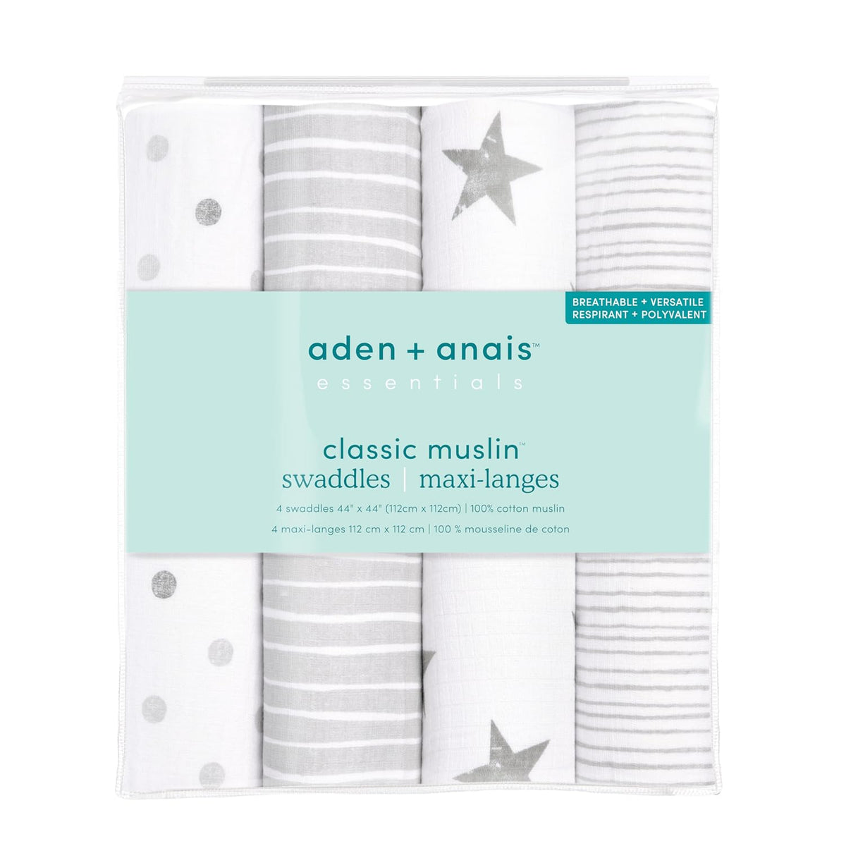 aden + anais Essentials - Mantas de muselina para envolver bebés ni...