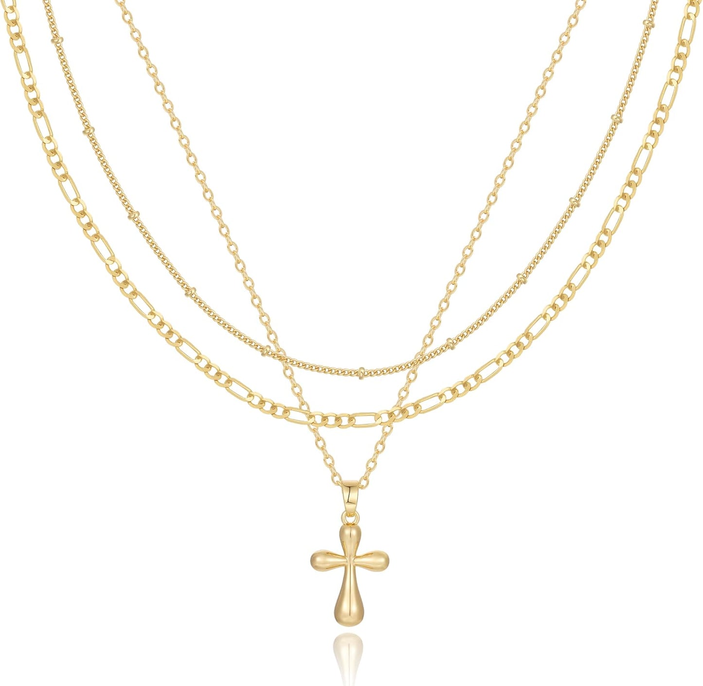 CAROVO Collar en capas de oro\/plata para mujer, chapado en oro\/pl...