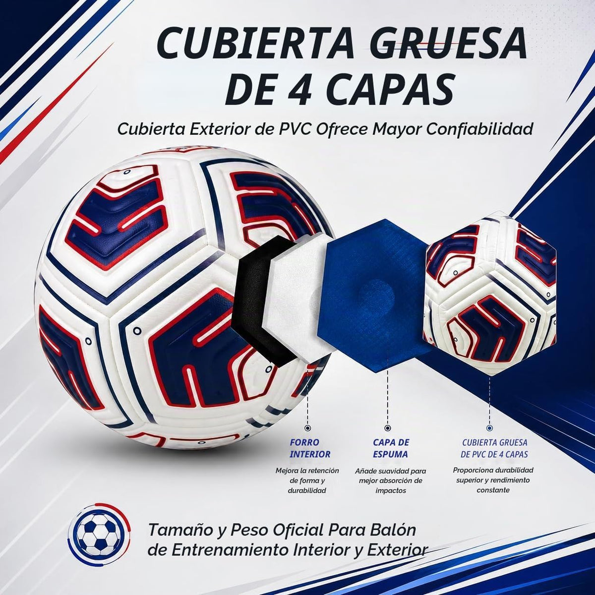 STRIKA Balón de fútbol prémium tamaño 5 y 4 \u2013 Pelota híbrida p...