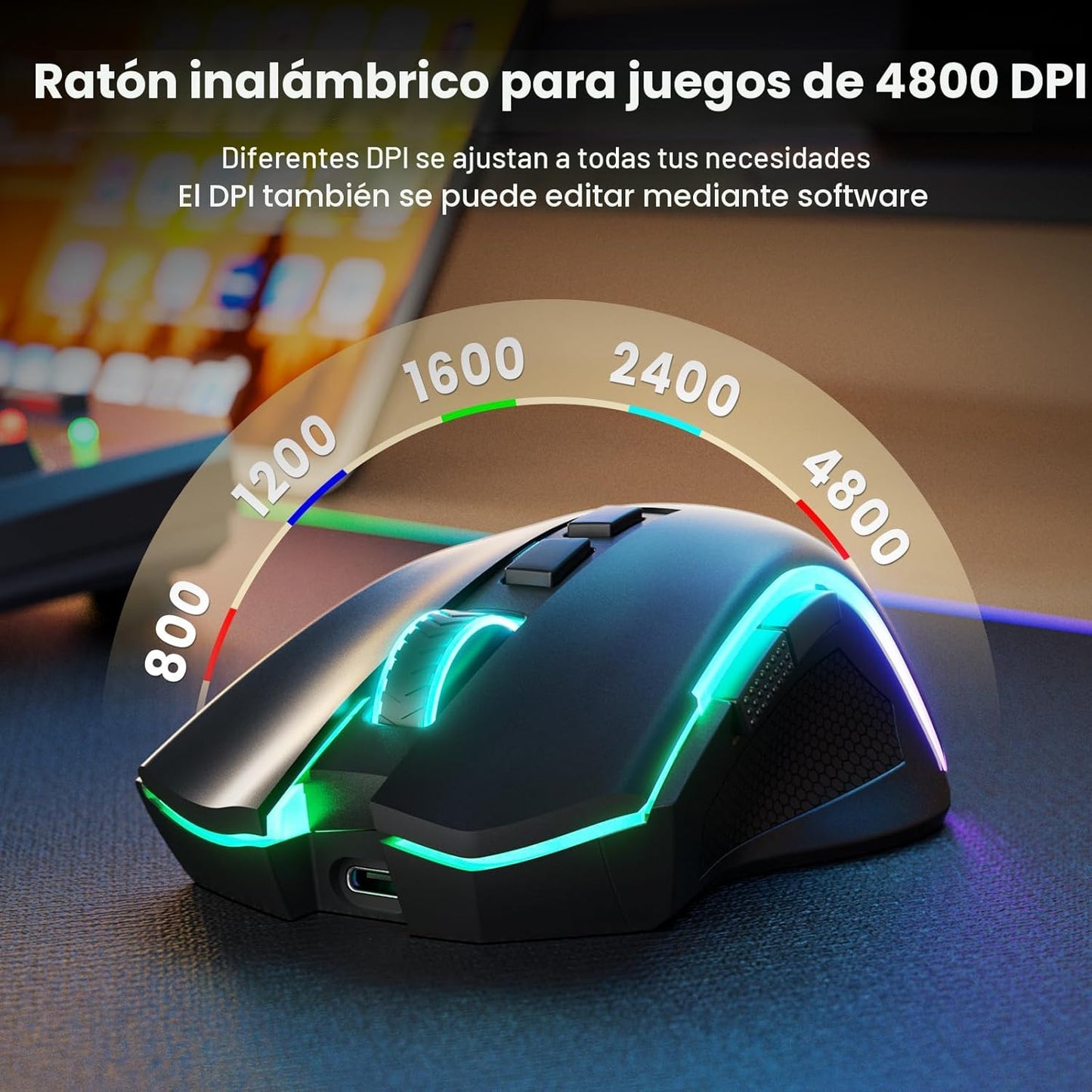 Redragon S101M-KS Combo de teclado y mouse para videojuegos inalámb...