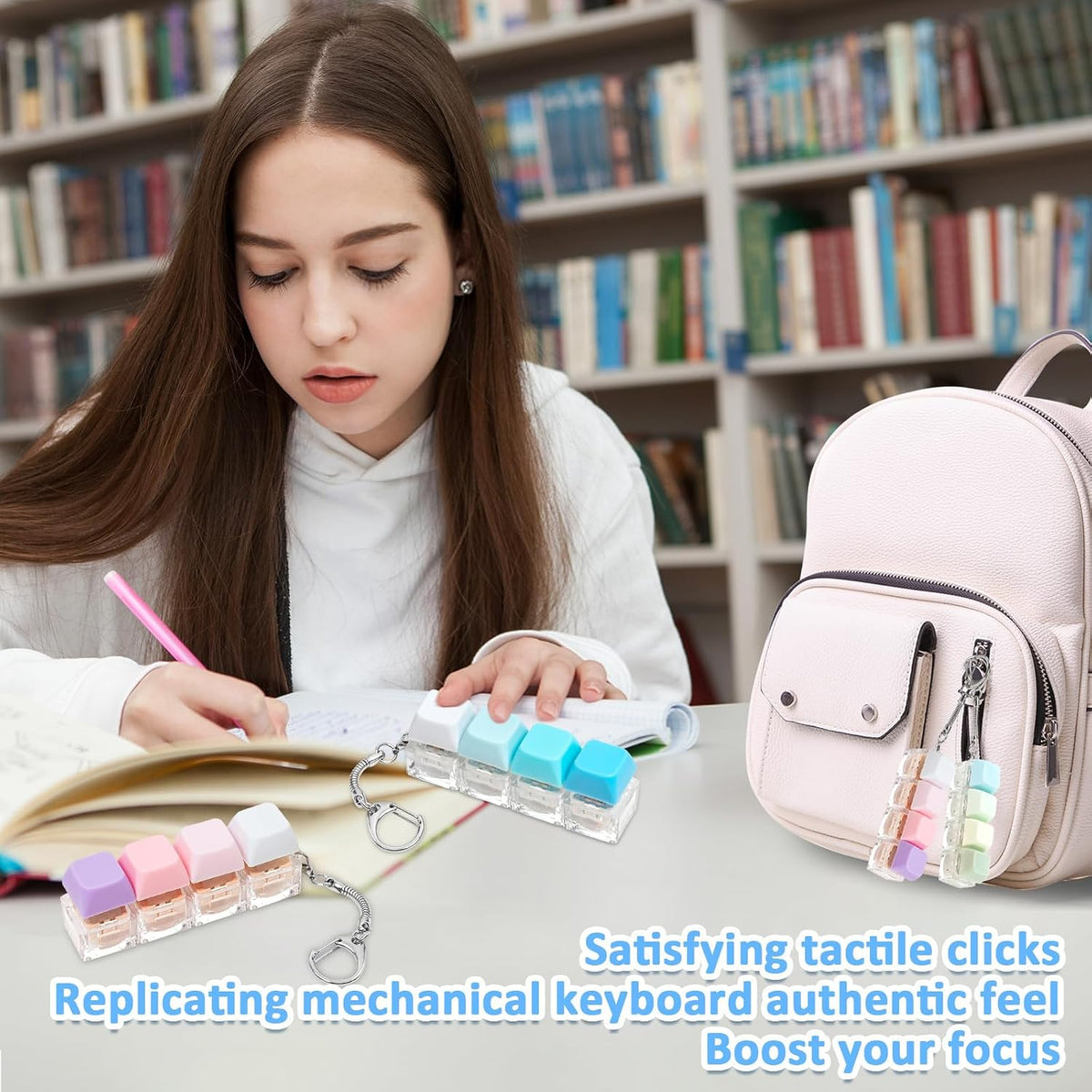 Juguete antiestrés de teclado, 3 piezas de teclado para la ansiedad...