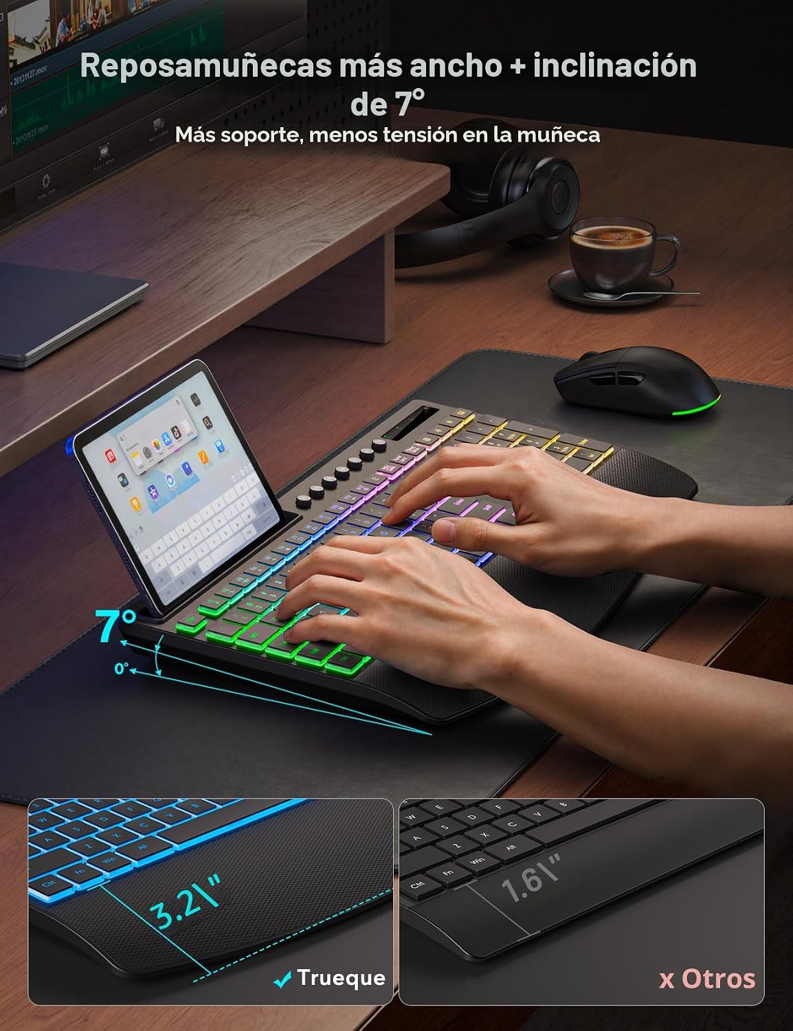 Trueque Combo de teclado y mouse inalámbricos, batería de 4000 mAh...