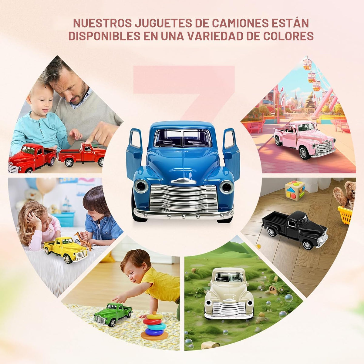 AGSIXZLAN Little Blue Truck Toy 1:32 Pull Back Cars Toy para niños...