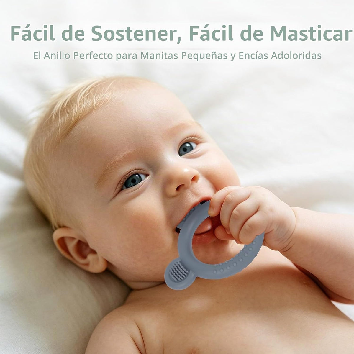Eascrozn Paquete de 3 juguetes de dentición de silicona para bebés,...