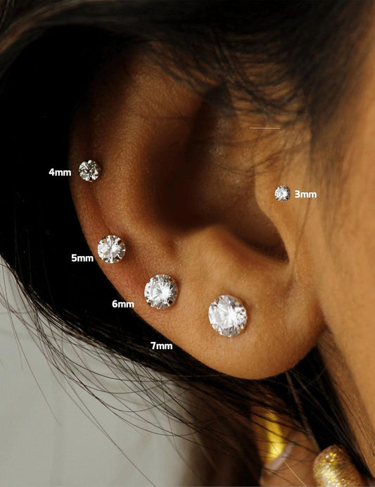 Aretes de tuerca de Kainier para mujer, chapados en oro de 14 quila...