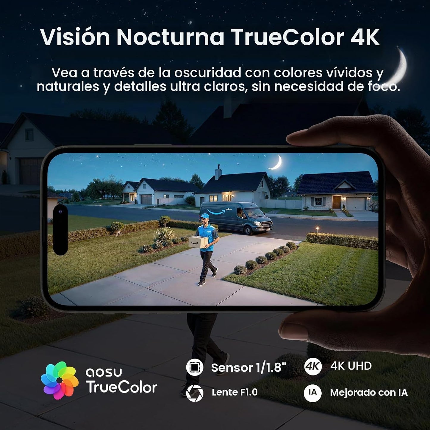 aosu T2 Ultra 4K cámara de seguridad inalámbrica al aire libre, det...