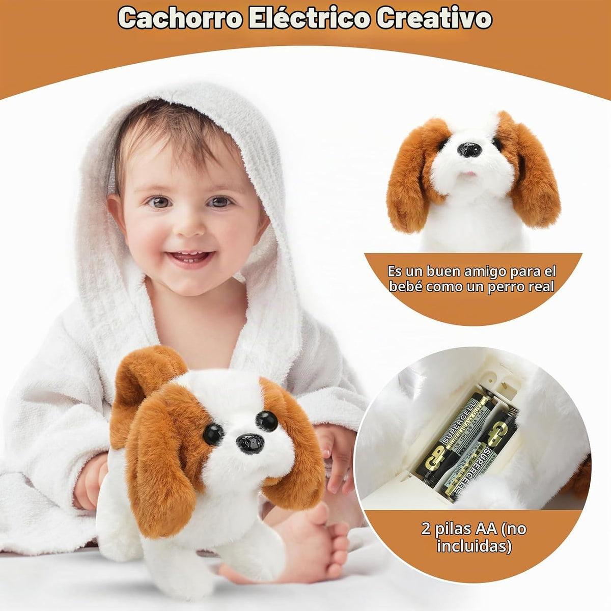 KSABVAIA - Juguete de peluche de San Bernardo electrónico interacti...