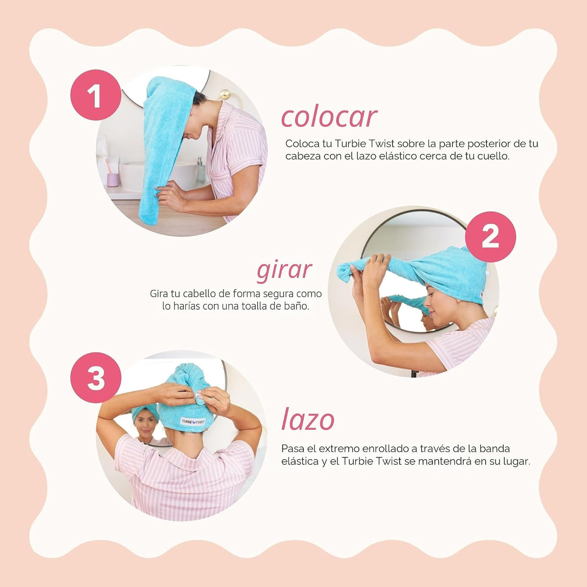 Turbie Twist Paquete de 2 Toallas de Microfibra para el Cabello par...