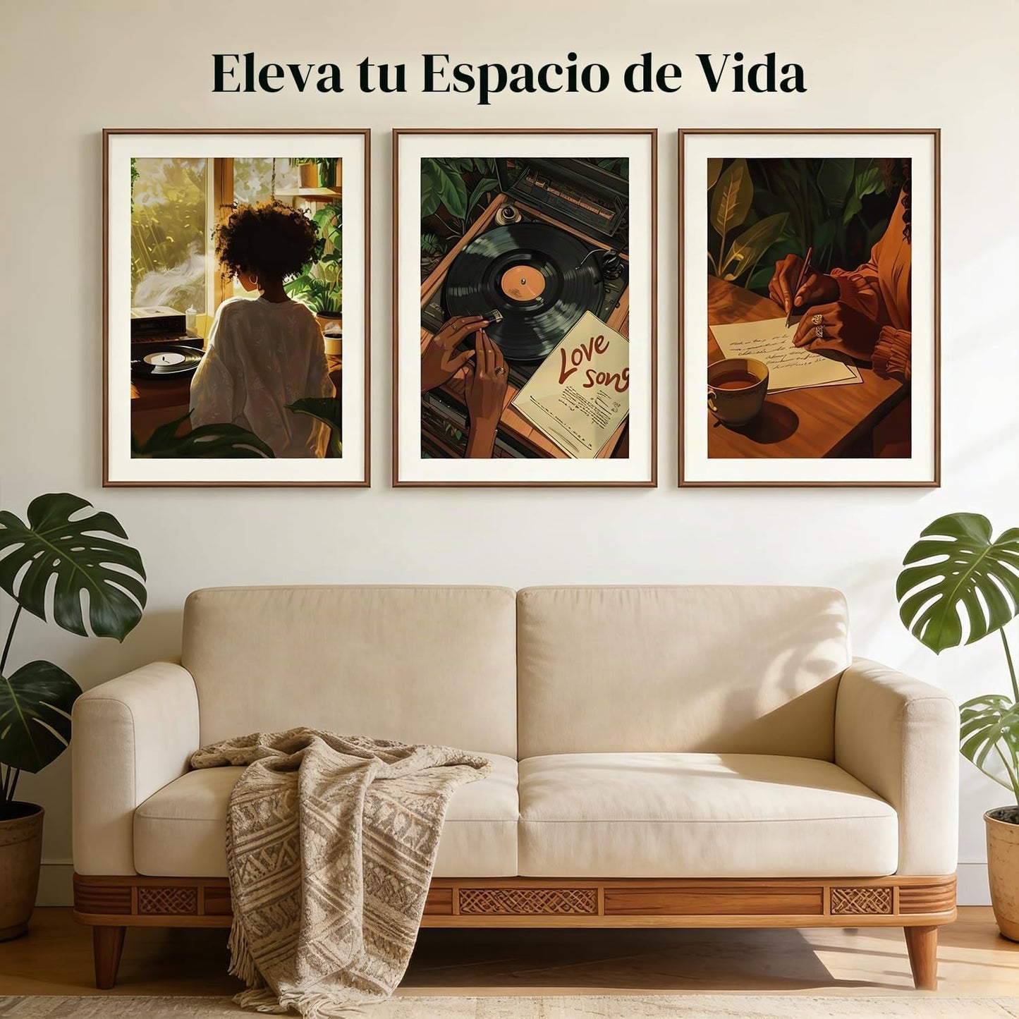 3 piezas de lienzo de mujer negra, arte de pared a la moda, pintura...