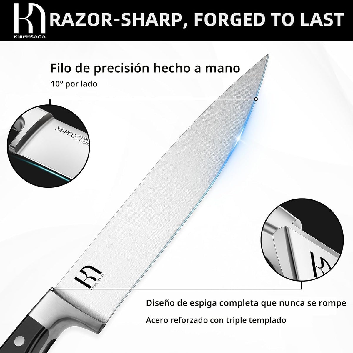 KnifeSaga Juego de bloques de cuchillos de cocina japoneses de 15 p...