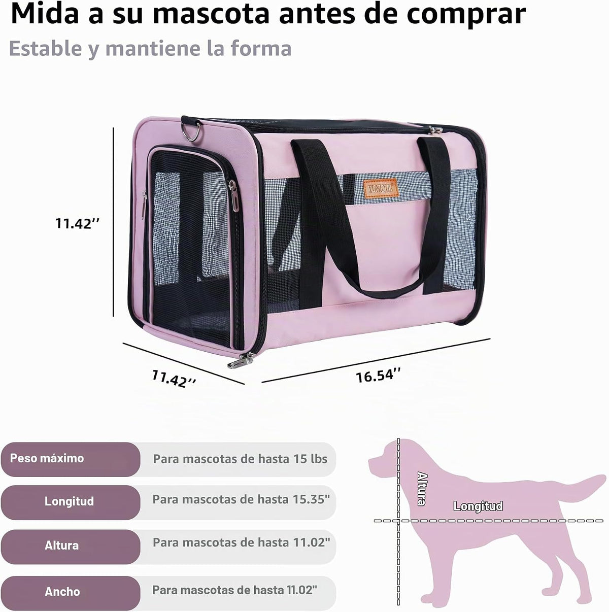 YUNIQUE Transportador de gatos y perros de lados suaves para mascot...