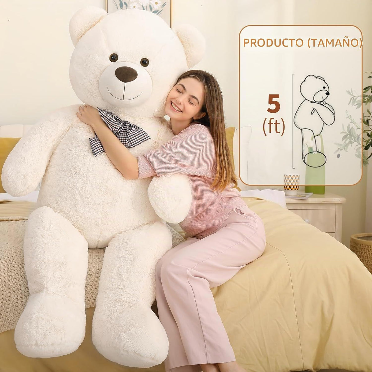 MaoGoLan Oso de Peluche Blanco Gigante Animal de Peluche de 5 Pies,...