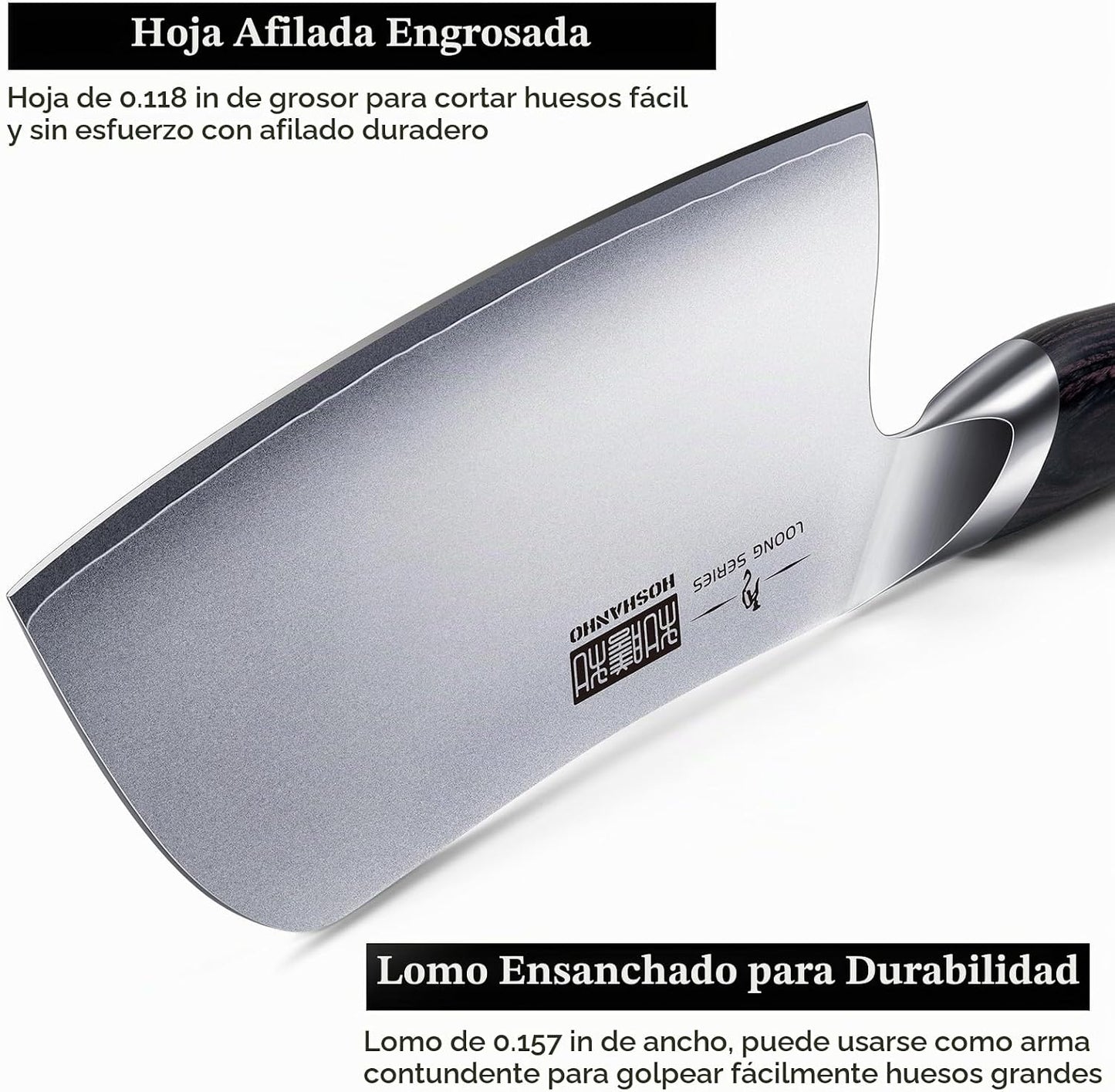 HOSHANHO Cuchillo de carnicero de 7 pulgadas, cuchillo japonés de a...