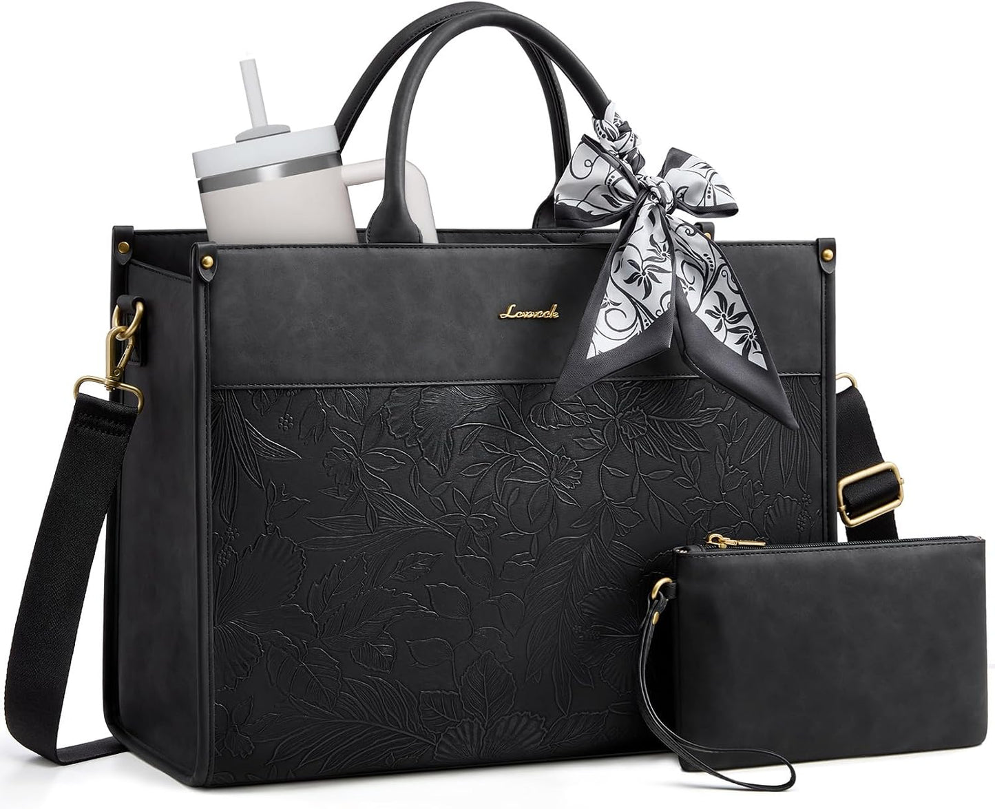 LOVEVOOK Bolsa de mano para laptop para mujer, bolsa de trabajo vin...