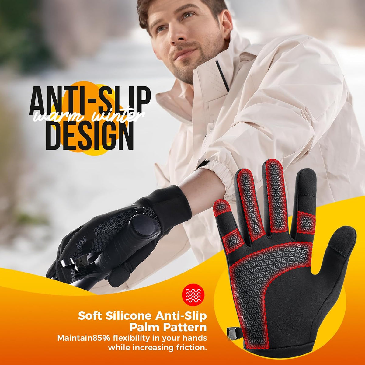 Benirap - Guantes de invierno para hombres y mujeres, cálidos para...