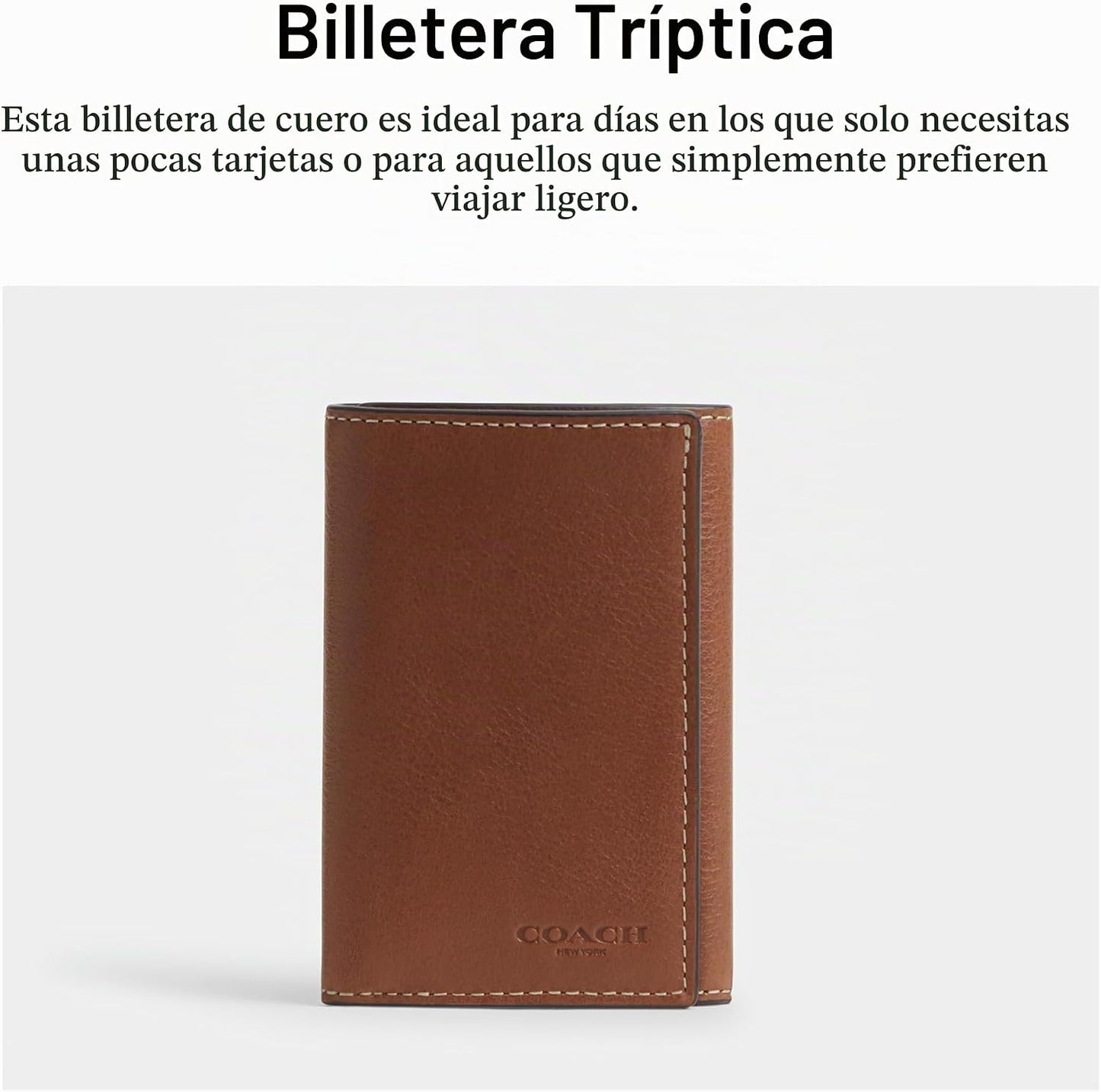 Cartera triple en piel plena flor natural