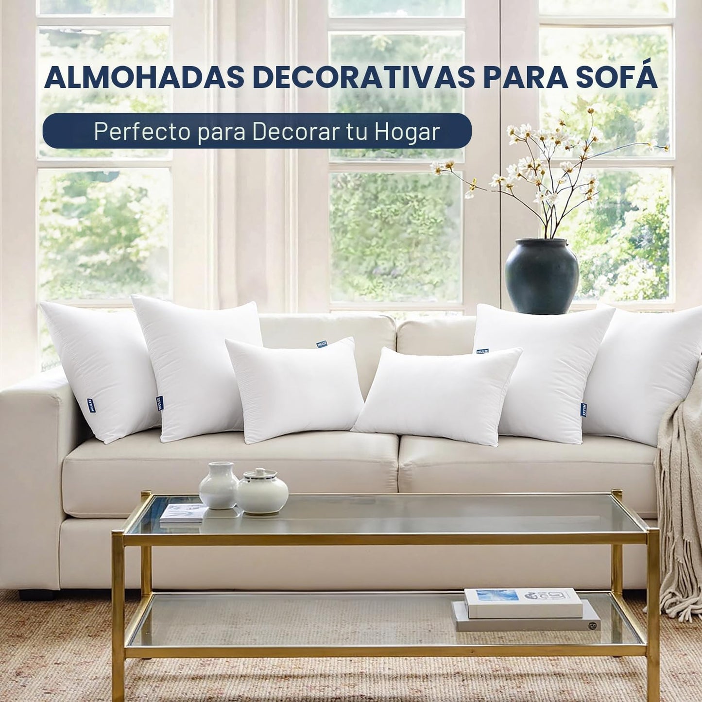 MIULEE Fundas para Relleno de Almohada, Paquete de 2 de 45.72 x 45....