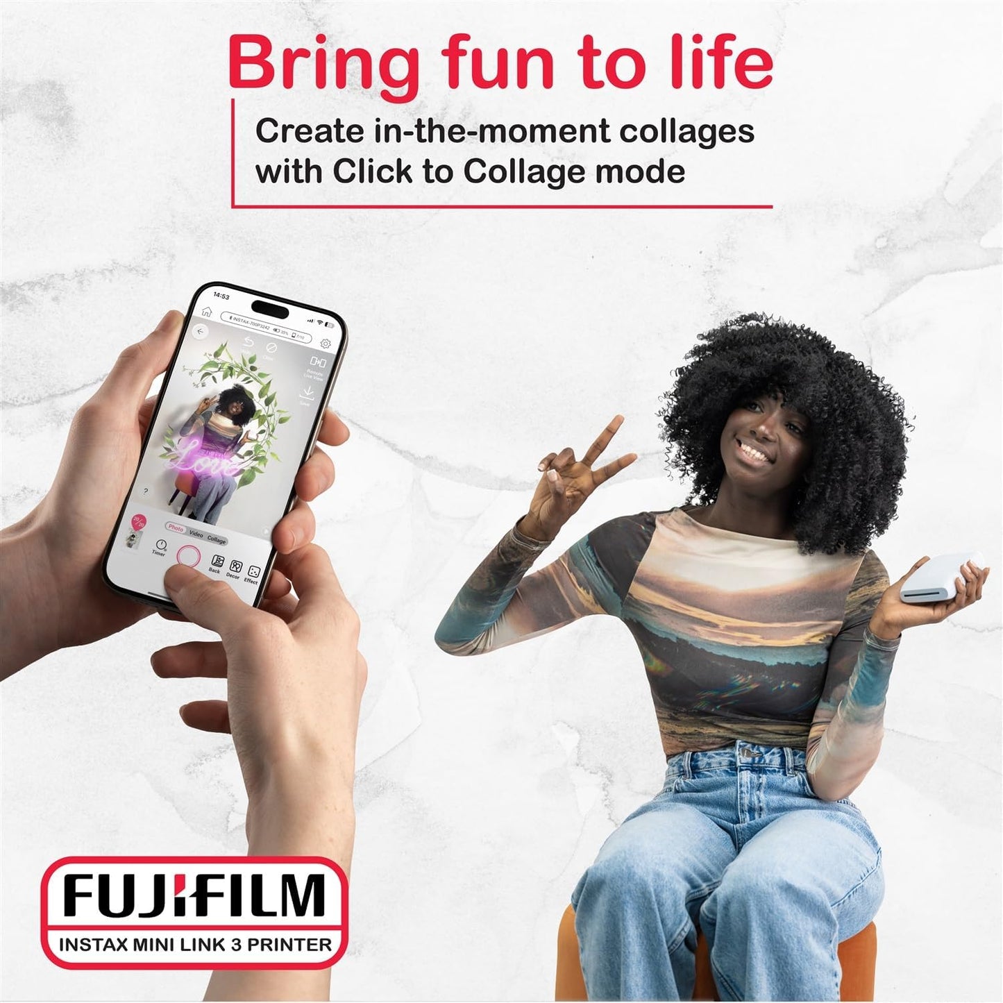 Fujifilm Instax Mini Link 3 - Paquete de impresora Instax Mini Film...