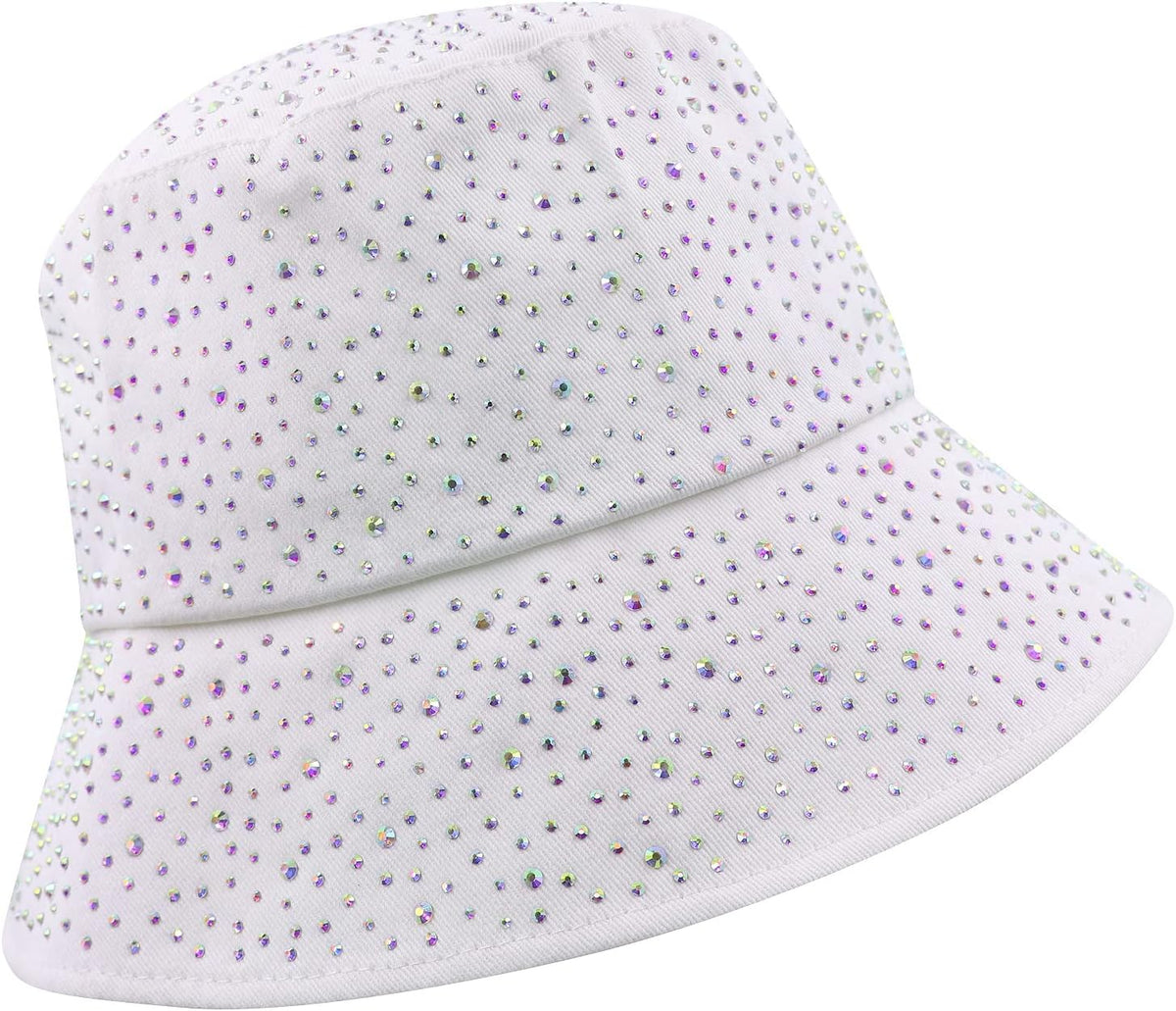 BOLLEY JOSS Sombrero de cubo brillante para mujer, sombrero de sol...